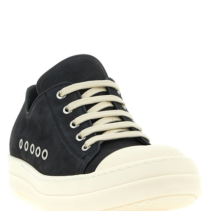 Rick Owens Black Calfskin Low Top Sneakers