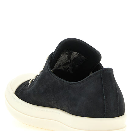 Rick Owens Black Calfskin Low Top Sneakers