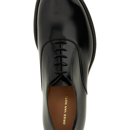 Dries Van Noten Black Calfskin Oxfords And Derbies