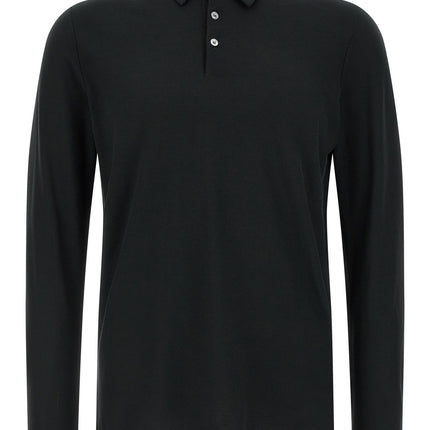 ZANONE Black Cotton Polo Shirt