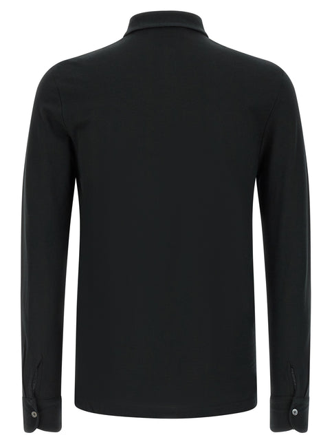 ZANONE Black Cotton Polo Shirt
