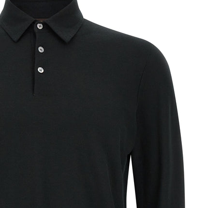 ZANONE Black Cotton Polo Shirt