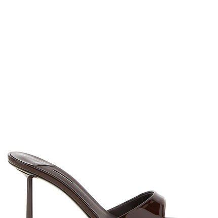 LE SILLA Brown Calfskin Stiletto Heel Sandals