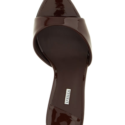 LE SILLA Brown Calfskin Stiletto Heel Sandals
