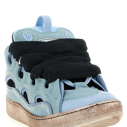 Lanvin Blue Cotton Athletic Sneakers