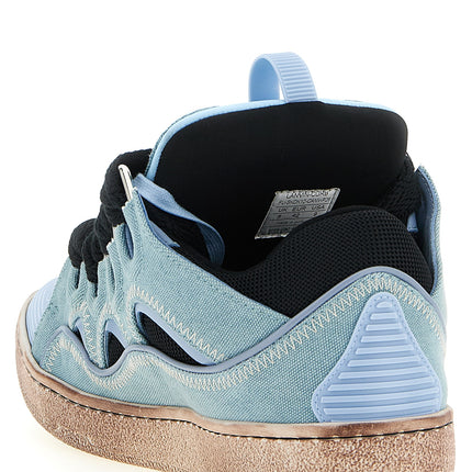 Lanvin Blue Cotton Athletic Sneakers