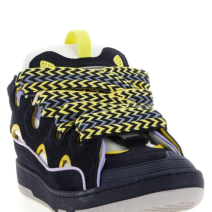 Lanvin Blue Calfskin Athletic Sneakers