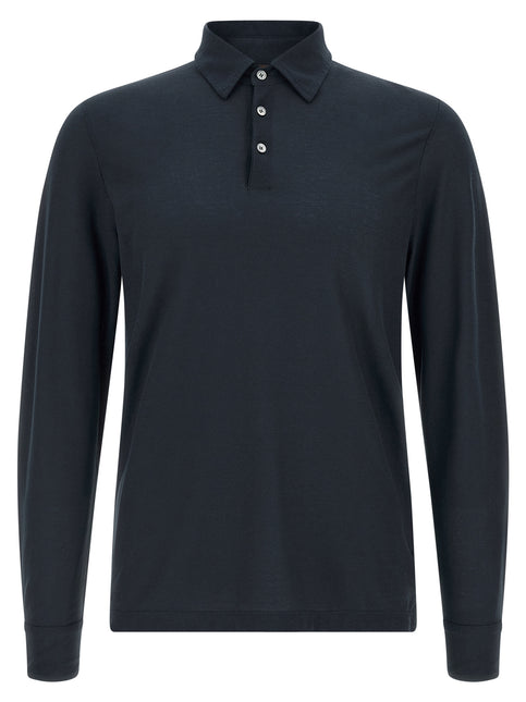 ZANONE Blue Cotton Polo Shirt
