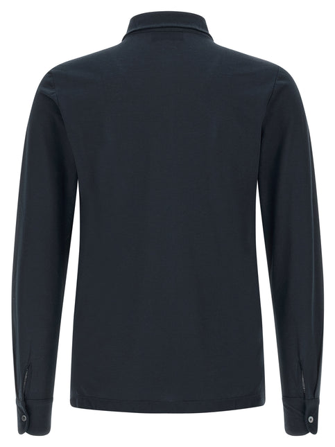 ZANONE Blue Cotton Polo Shirt