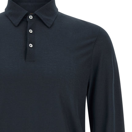 ZANONE Blue Cotton Polo Shirt