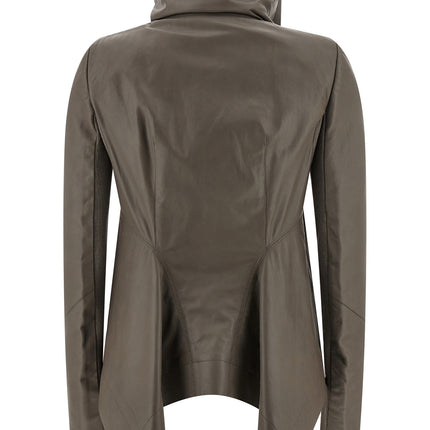 Rick Owens Gray Lamb Leather Leather Jacket