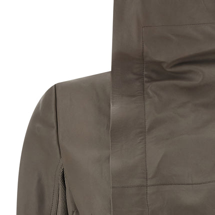 Rick Owens Gray Lamb Leather Leather Jacket