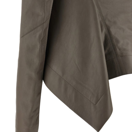 Rick Owens Gray Lamb Leather Leather Jacket