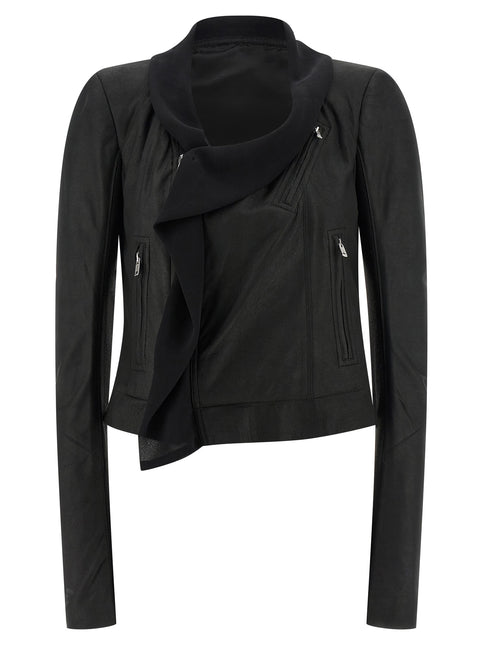 Rick Owens Black Lamb Leather Leather Jacket