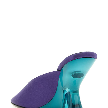 Dries Van Noten Purple Cotton Wedge Sandals