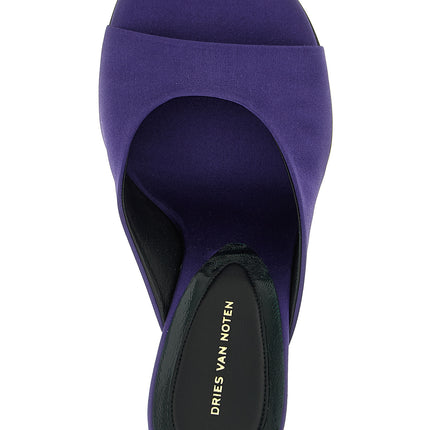 Dries Van Noten Purple Cotton Wedge Sandals