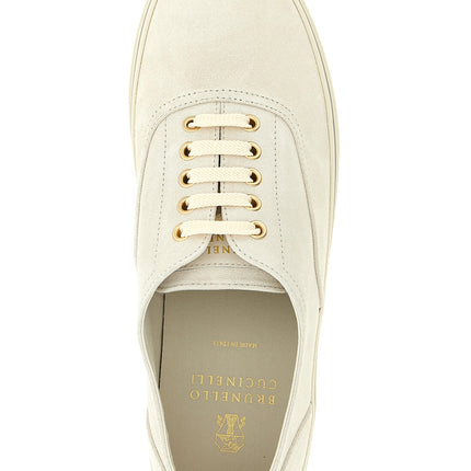 Brunello Cucinelli Beige Calfskin Low Top Sneakers