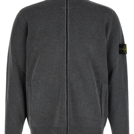 Stone Island Gray Cotton Cardigan Stone Island