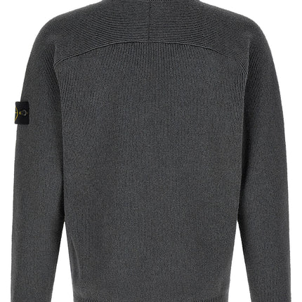 Stone Island Gray Cotton Cardigan Stone Island