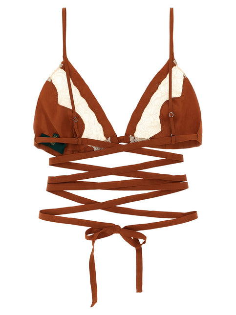 MAISON JEJIA Brown Silk Bra MAISON JEJIA