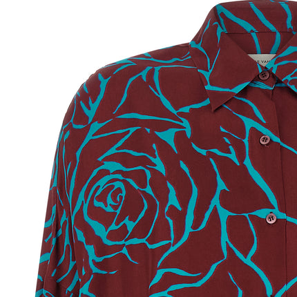 Dries Van Noten Bordeaux Viscose Blouse