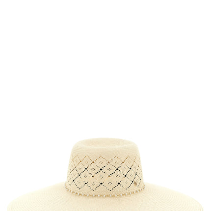Maison Michel Beige Fabric Sunhat
