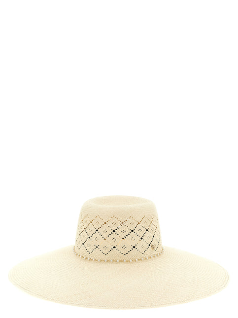 Maison Michel Beige Fabric Sunhat