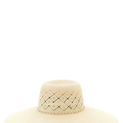 Maison Michel Beige Fabric Sunhat