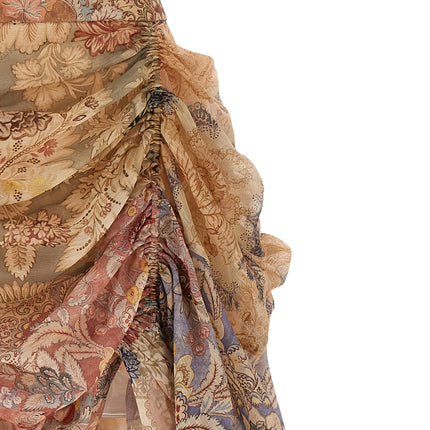 Zimmermann Multicolor Linen Midi Skirt