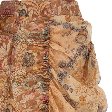 Zimmermann Multicolor Linen Midi Skirt