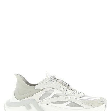 Fendi Gray Calfskin Athletic Sneakers