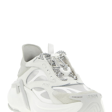 Fendi Gray Calfskin Athletic Sneakers