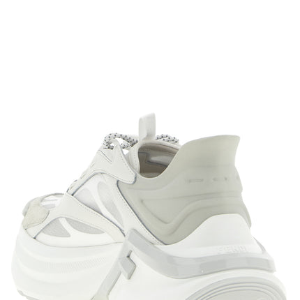 Fendi Gray Calfskin Athletic Sneakers