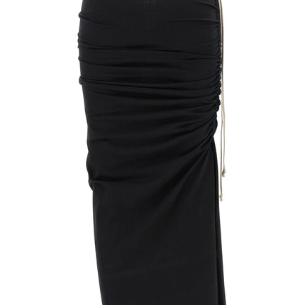 Rick Owens Black Cotton Midi Skirt