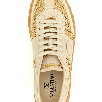 Valentino Garavani Beige Calfskin Low Top Sneakers
