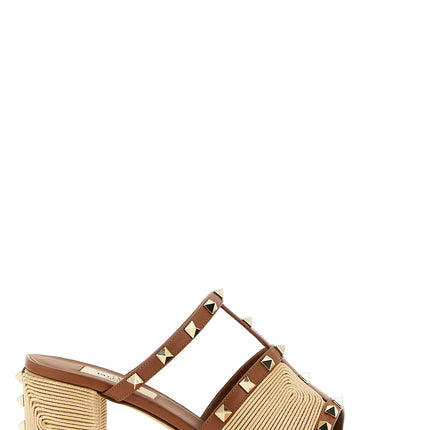 Valentino Garavani Brown Calfskin Flat Sandals