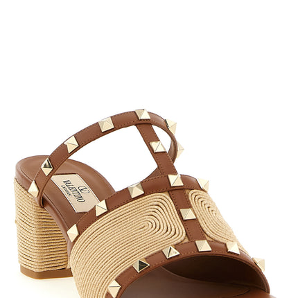 Valentino Garavani Brown Calfskin Flat Sandals