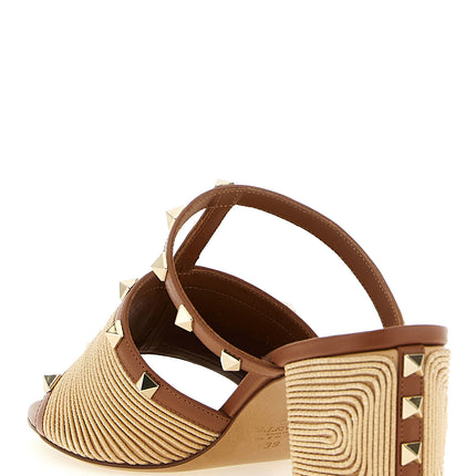 Valentino Garavani Brown Calfskin Flat Sandals