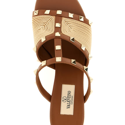 Valentino Garavani Brown Calfskin Flat Sandals