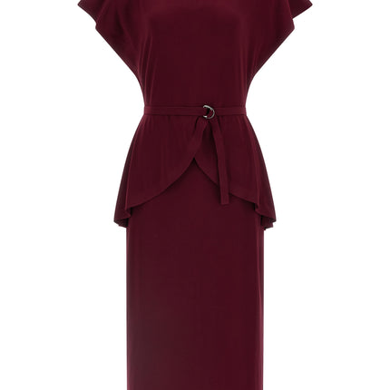 Norma Kamali Bordeaux Polyester Midi Dress