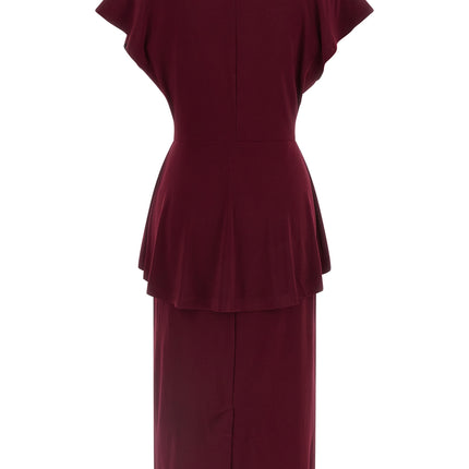 Norma Kamali Bordeaux Polyester Midi Dress