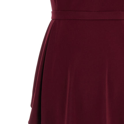 Norma Kamali Bordeaux Polyester Midi Dress