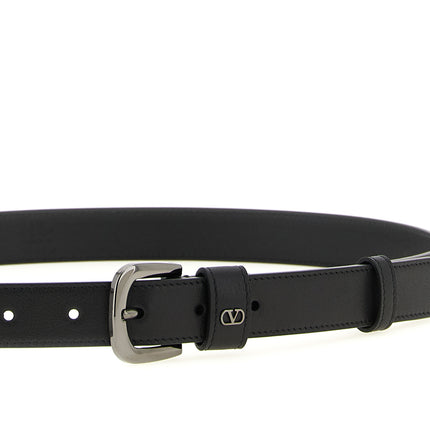 Valentino Garavani Black Calfskin Regular Belt