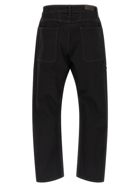 Lemaire Black Cotton Relaxed Fit Jeans