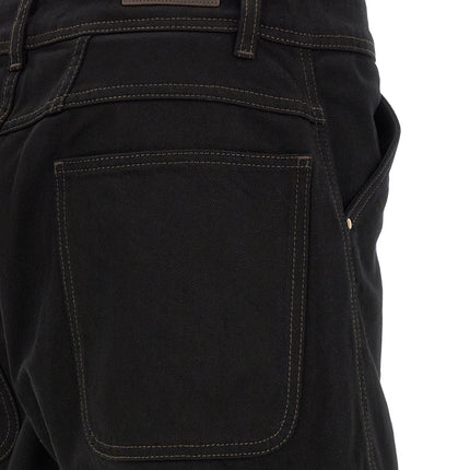 Lemaire Black Cotton Relaxed Fit Jeans