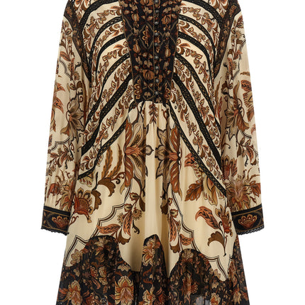 FARM RIO Beige Viscose Short Dress