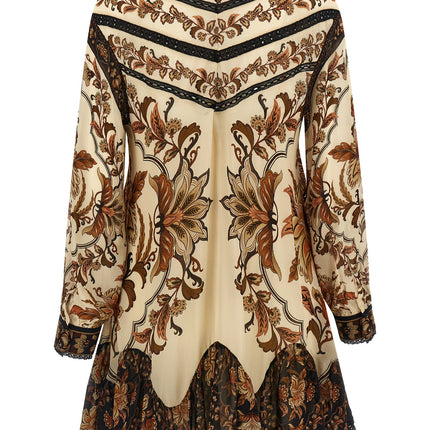 FARM RIO Beige Viscose Short Dress