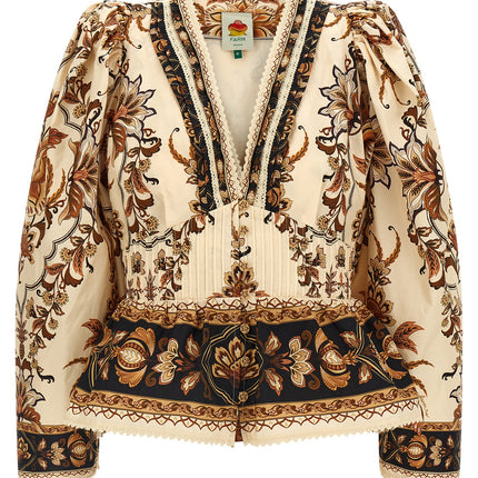 FARM RIO Beige Cotton Blouse