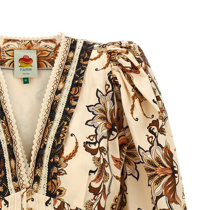 FARM RIO Beige Cotton Blouse