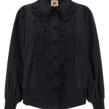 FARM RIO Black Cotton Blouse